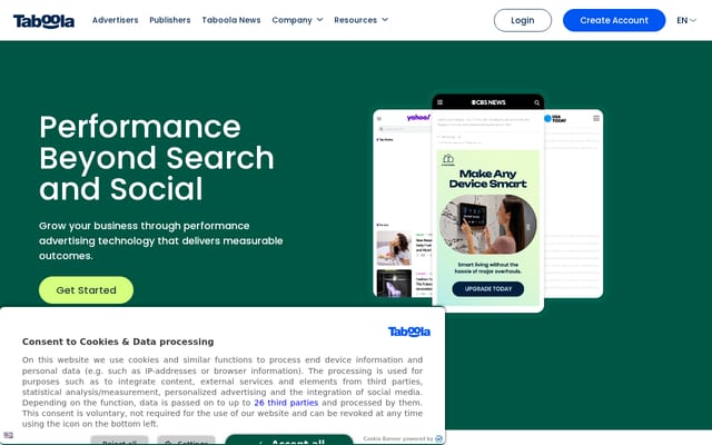 Screenshot of taboola.com