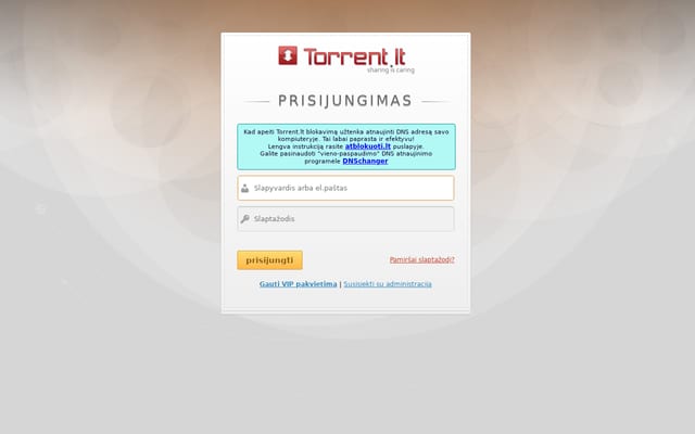 Screenshot of torrent.lt