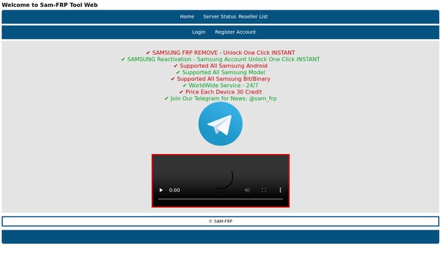 Screenshot of sam-frp.com