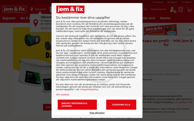 Screenshot of jemfix.se