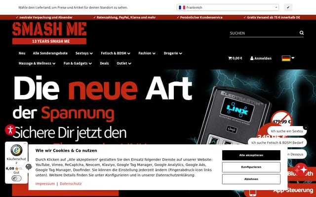 Screenshot of smashme.de