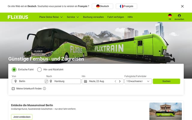 Screenshot of flixbus.de