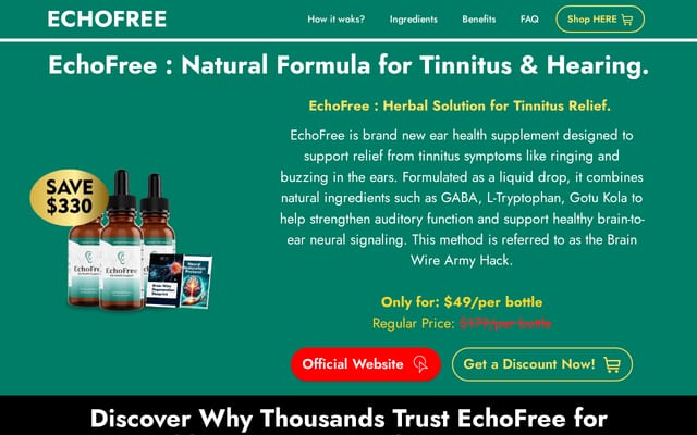 Screenshot of echofree.com
