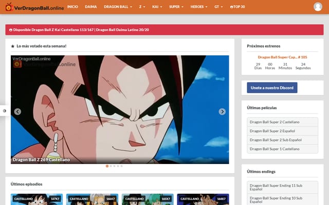 Screenshot of verdragonball.online