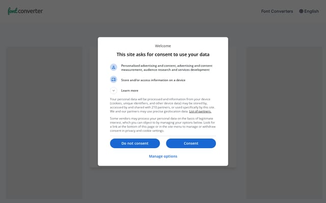 Screenshot of fontconverter.io