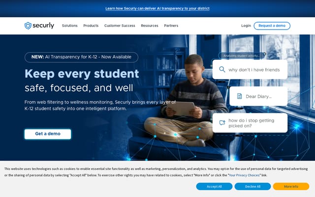 Screenshot of securly.com