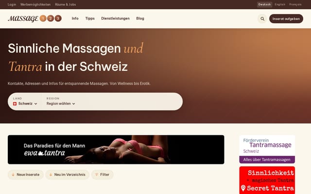 Screenshot of massage123.ch