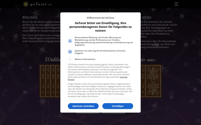 Screenshot of gotarot.de