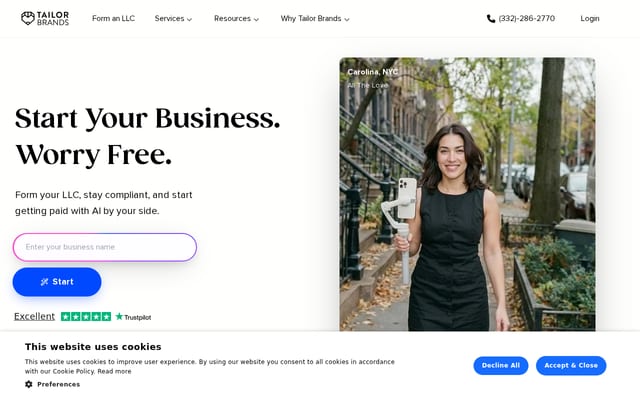 Screenshot of tailorbrands.com