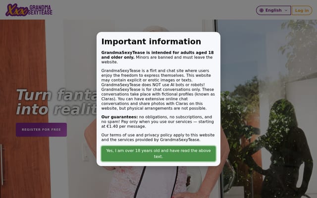 Screenshot of grandmasexytease.com