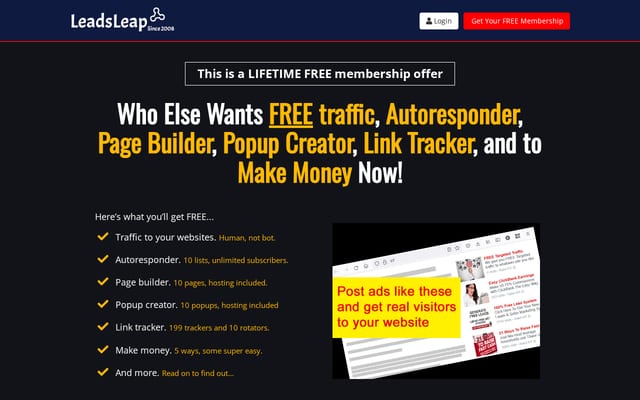 Screenshot of leadsleap.com