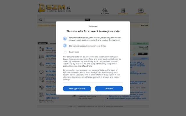 Screenshot of szm.sk