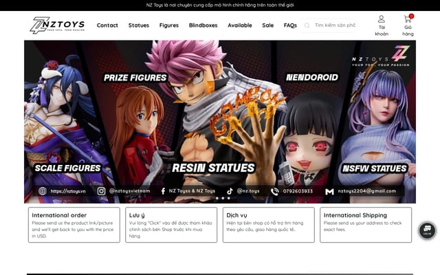Screenshot of nztoys.vn