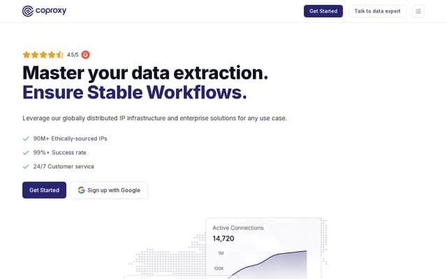 Screenshot of coproxy.io