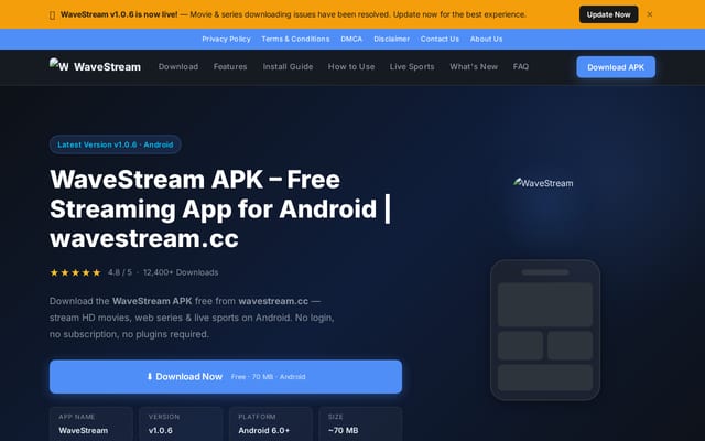 Screenshot of wavestream.cc