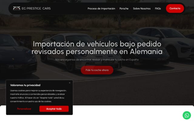 Screenshot of egprestigecars.com