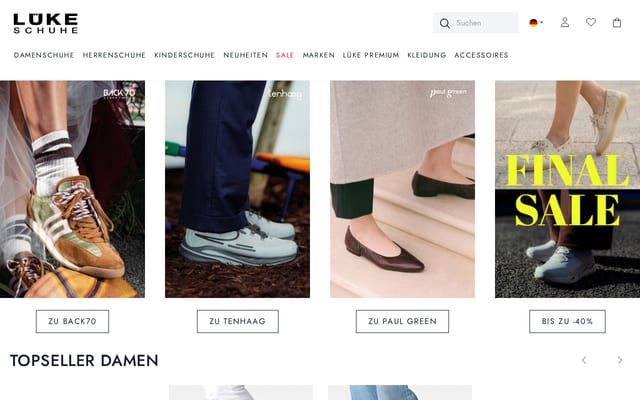 Screenshot of schuhe-lueke.de