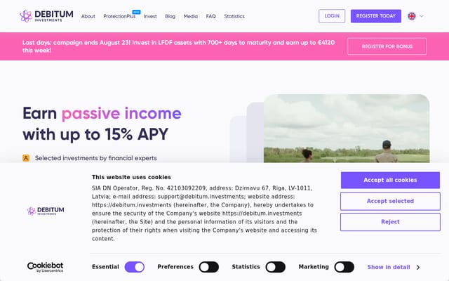 Screenshot of debitum.investments