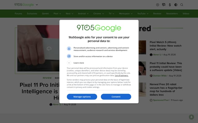Screenshot of 9to5google.com