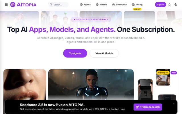 Screenshot of aitopia.ai