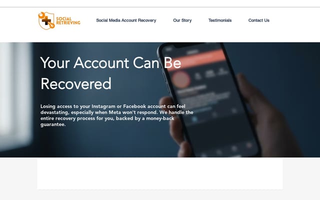 Screenshot of socialretrieving.com