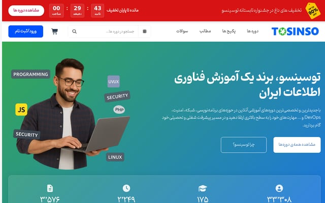 Screenshot of tosinso.com