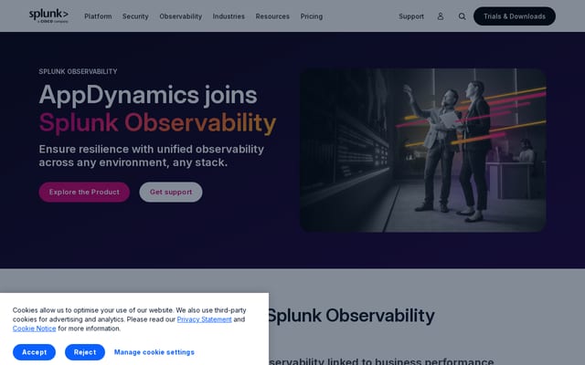 Screenshot of appdynamics.com
