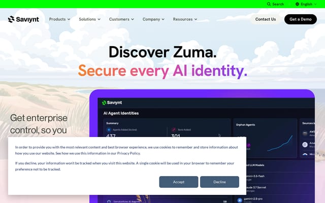 Screenshot of saviynt.com