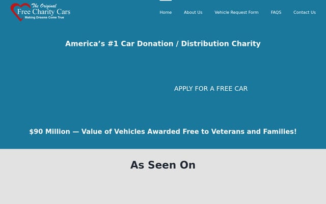 Screenshot of freecharitycars.org