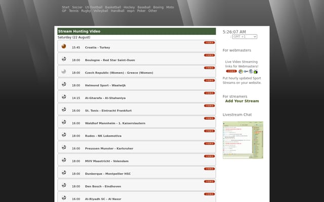 Screenshot of streamshunters.eu