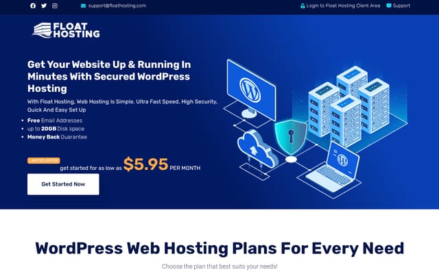 Screenshot of floathosting.com