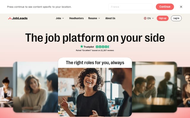 Screenshot of jobleads.co.uk