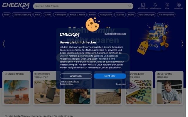 Screenshot of check24.com