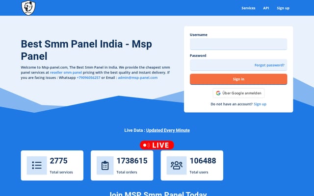 Screenshot of msp-panel.com