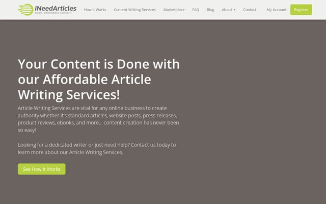 Screenshot of ineedarticles.com