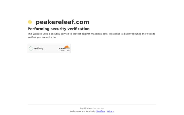 Screenshot of peakereleaf.com