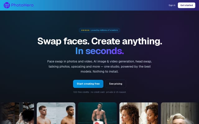 Screenshot of photohero.ai