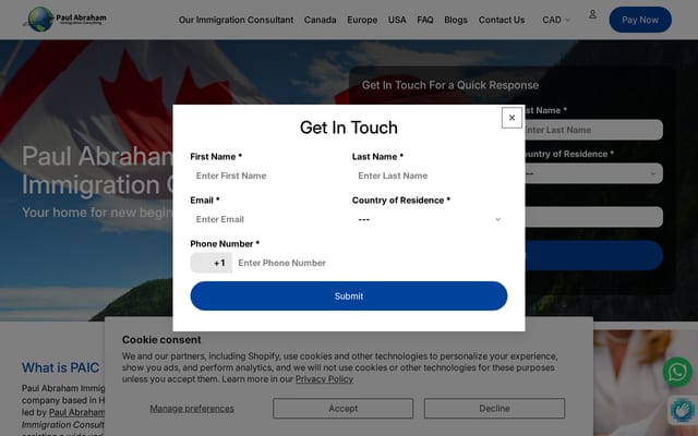 Screenshot of pa-ic.com