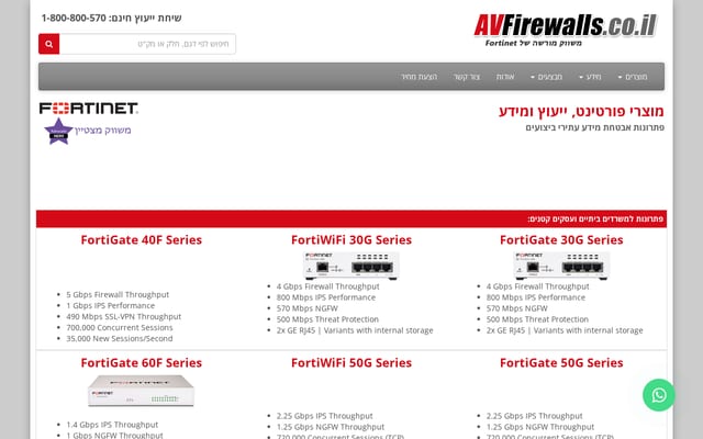 Screenshot of avfirewalls.co.il