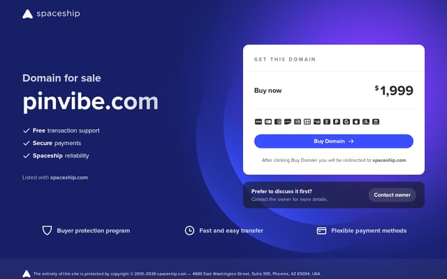Screenshot of pinvibe.com
