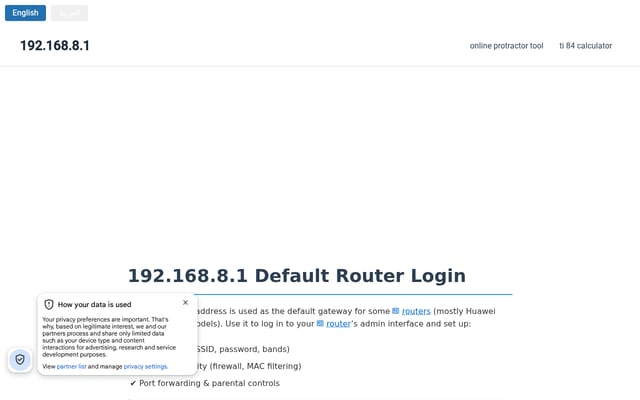 Screenshot of 19216881.one