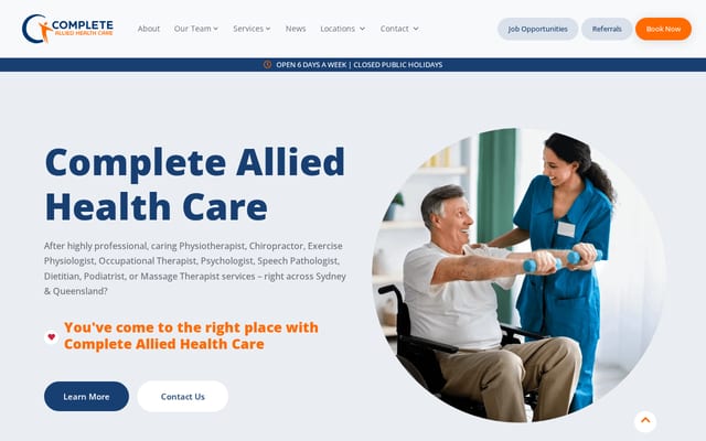 Screenshot of completeahc.com.au