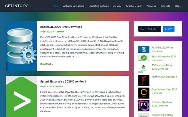 Screenshot of getintopc.com.pk