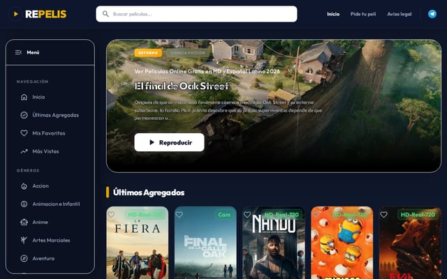 Screenshot of repelis.net