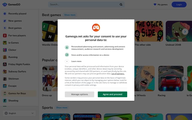 Screenshot of gamesgo.net