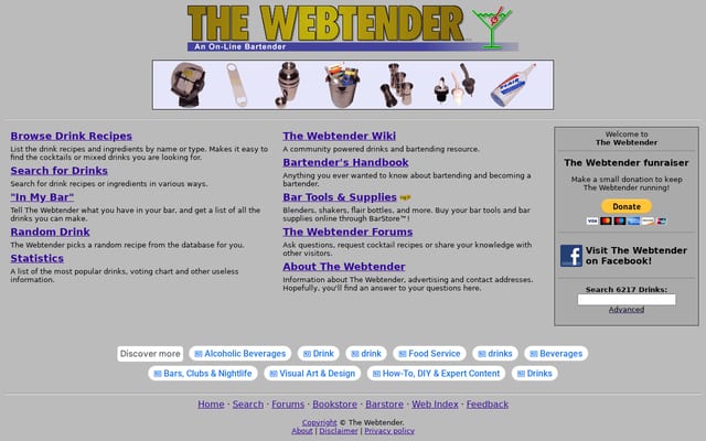 Screenshot of webtender.com