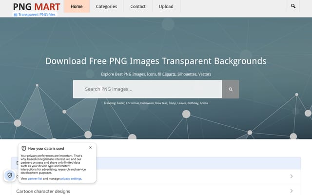 Screenshot of pngmart.com