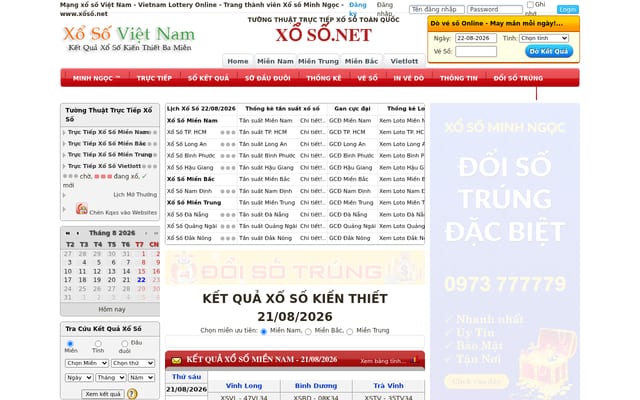 Screenshot of xoso.net