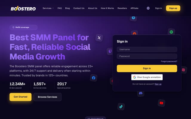 Screenshot of boostero.com