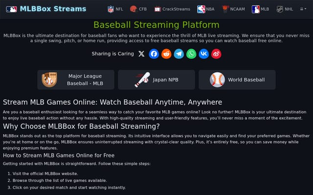 Screenshot of mlbstreams.me